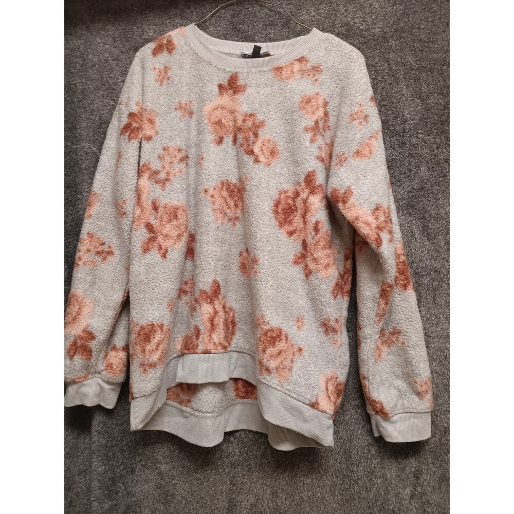 Allison Andrews Gray Floral Sweatshirt Size Large Girls